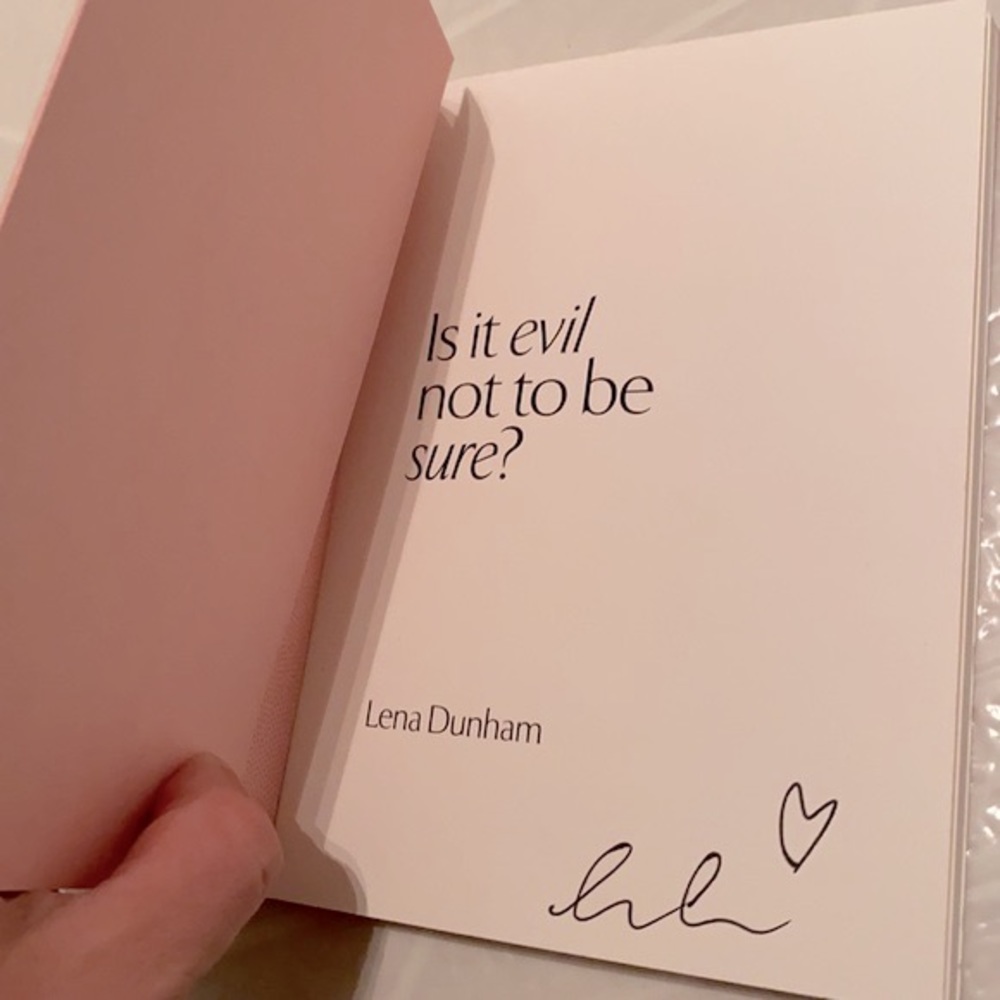 Authentic Signed Autograph "Is it Evil to Not Be Sure" Lena Dunham Diary Book
